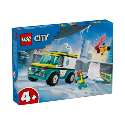 LEGO樂高城市系列 緊急救護車和單板滑雪者 60403
