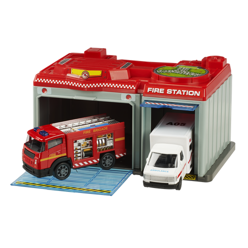 Speed City極速都市  緊急救援站，配有消防車及救護車