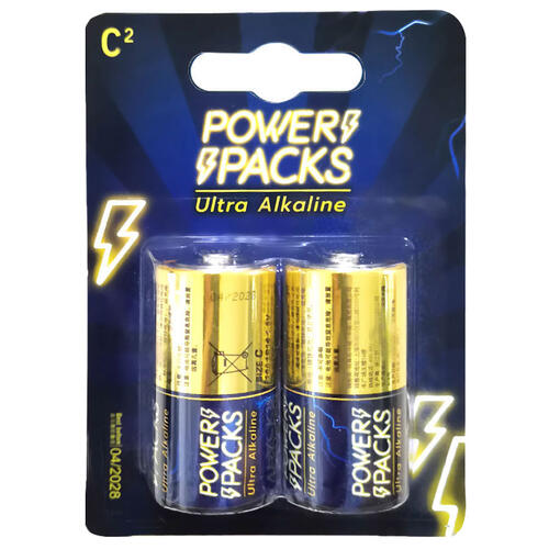 Power Packs 鹼性 C電池2粒裝
