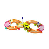 PicassoTiles 40 Pcs Magnetic Tiles Race Track Travel Toy with Car