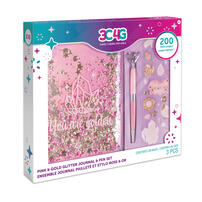 3C4G Pink & Gold Glitter Journal & Pen Set