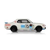GreenLight 1972 Nissan Skyline with (50th Victory) Custom Wheels and Black Roll cage &ndash; White