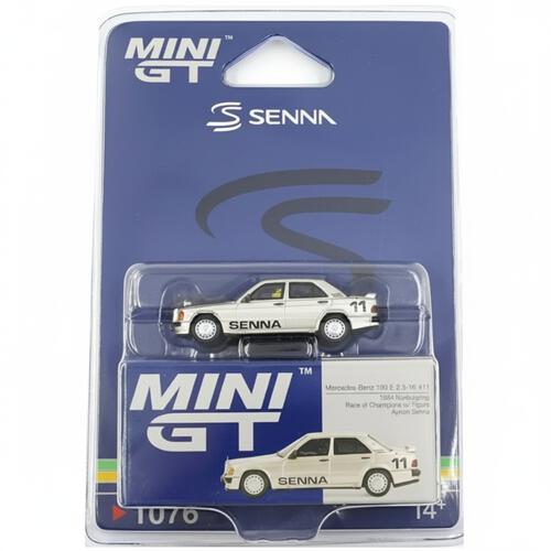 Mini GT 車仔 Mercedes-Benz 190 E 2.3-16 #11 1984年紐伯林大師賽 (Ayrton Senna) 連人偶