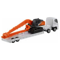 Tomica Diecast No. 143 Hitachi Construction Machinery Super Long Front Excavator ZX210-7 SLF And Transporter