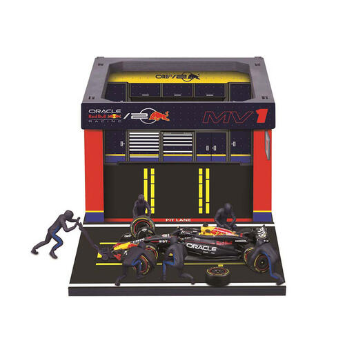 Bburago比美高 1:43 紅牛 F1 Rb20 2024 #1 車賽道維修站