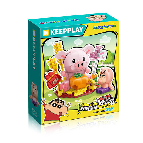 Keepplay 蠟筆小新小豬左衛門造型積木