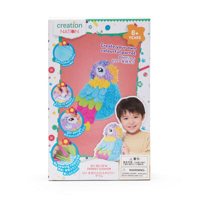 Creation Nation DIY No-Sew Parrot Cushion