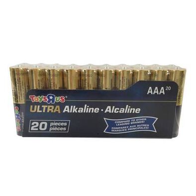 Toys"R"Us Ultra Alkaline AAA Batteries 20 Pieces Pack