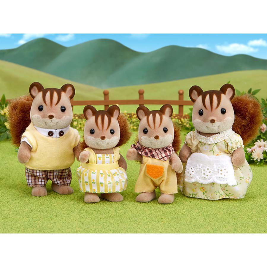 海外輸入 インボイス Sylvanian Toys”R”Us | Set Family Squirrel Walnut Families シルバニアファミリー