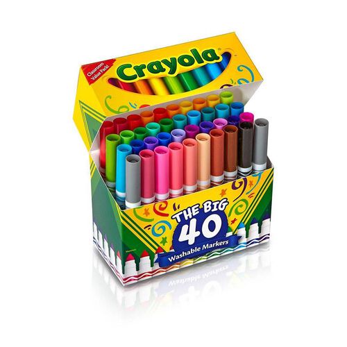 Crayola繪兒樂 40 色超強可水洗粗身水彩筆