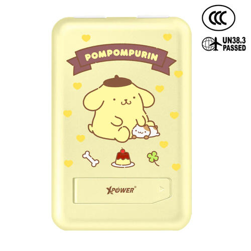 (特別訂購)XPower x Sanrio Pompompurin M10C+ 6合1 10000mAh多功能迷你20W PD3.0+磁吸無線快充移動電源