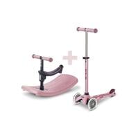 Micro Rock & Go Mini Deluxe LED 3 Wheel Scooter - Pink
