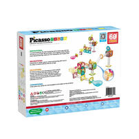 PicassoTiles Travel Size Magnetic Marble Run Builder 60pc set