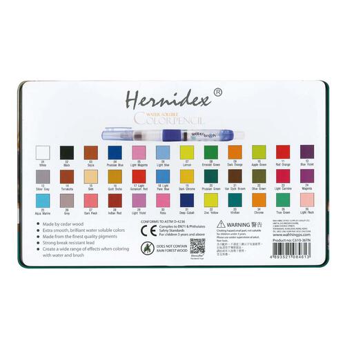 Hernidex Water Soluble 36 Color Pencil