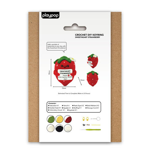 playpop Diy Crochet Keyring - Strawberry
