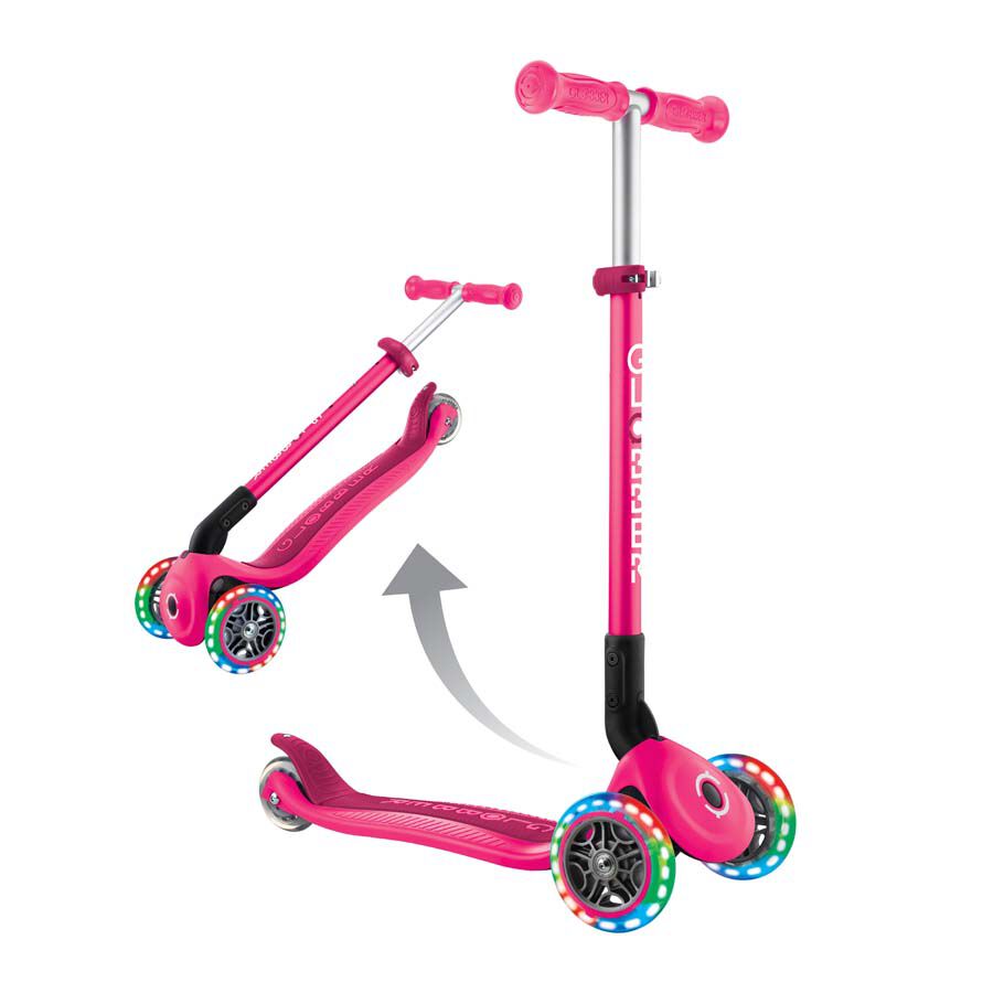 Globber Primo Foldable Lights Sky Neon Pink Scooter | Toys”R