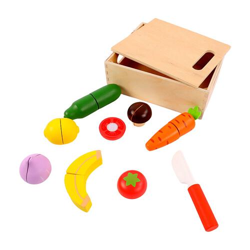 playpop Wooden Fruit & Vegetable Cutting Set