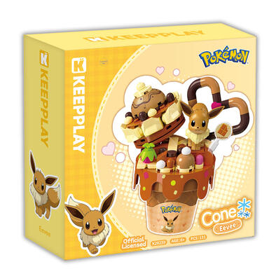 Qman Keeppley 寶可夢 伊布雪糕造型積木