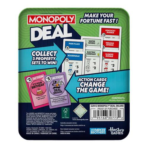 Monopoly Deal Tin Card Game (English)