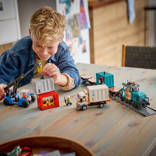 LEGO City Harbor Freight Train with Crane & Truck