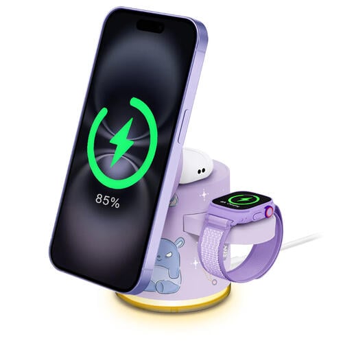 (特別訂購)XPower x Sanrio Kuromi GE1 Qi2迷你掌心5合1 MagCharge 15W磁吸無線充電座