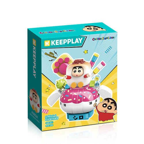 Qman Keepplay 蠟筆小新 小白棉花糖造型積木