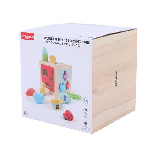 playpop Wooden Sorting Cube