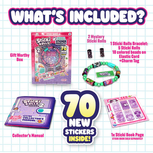 Sticki Rolls 黏貼卷 黏黏手鍊單件裝 - 隨機發貨