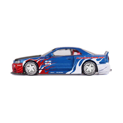 (Pre-order) MINI GT Nissan Skyline Gt-R R34 Kaido House Flames V1 (Expected January 2027)