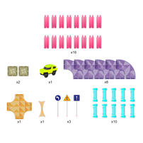 PicassoTiles 40 Pcs Magnetic Tiles Race Track Travel Toy with Car