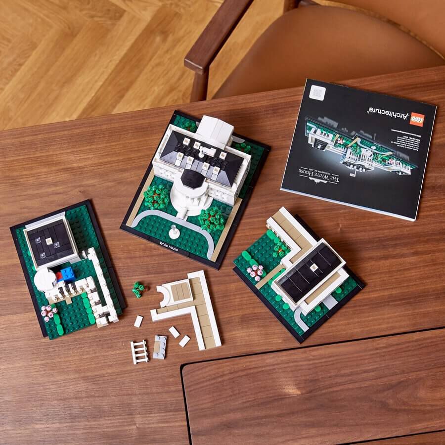 white lego architecture