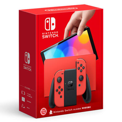 Nintendo任天堂 Switch 遊戲主機 (OLED款式) 瑪利歐亮麗紅 特別版