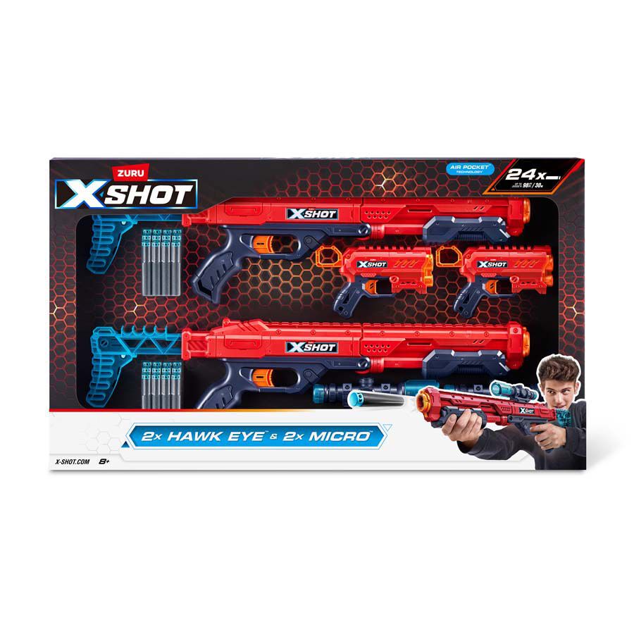 X-Shot Excel Hawk Eye Blaster Micro Blaster Twin Pack (24