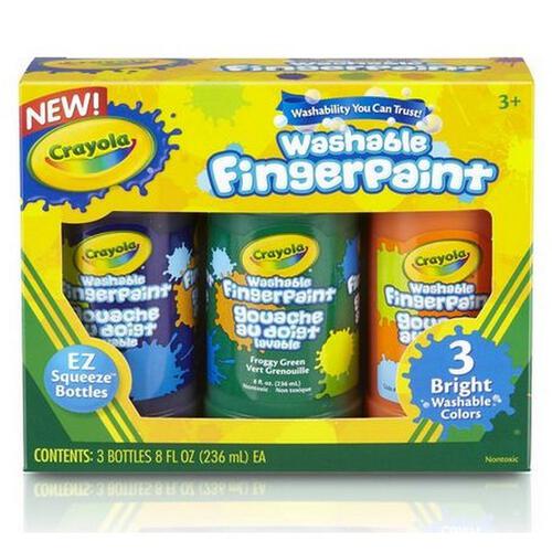 Crayola 3 Count Washable Finger Paint Bright