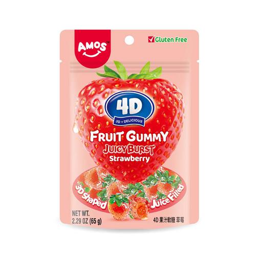 Amos阿麥斯 4D 爆汁果汁軟糖 草莓