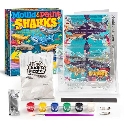 4M Mould & Paint Glow-In-The-Dark Sharks