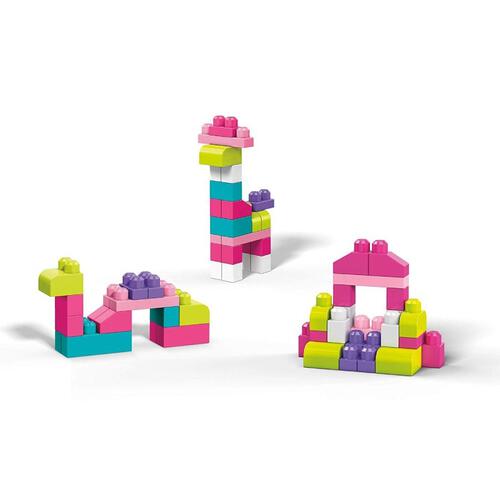 Mega Bloks美高積木first Builders系列80件大塊積木套裝 (粉色)
