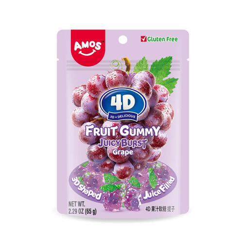 Amos 4D Fruit Gummy Juicy Burst Grape