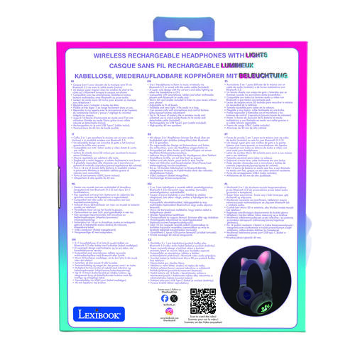Lexibook Wireless Rechargeable Headphones With Lights