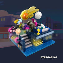 Peanuts Rooftop After Dark Building Blocks - Stargazing