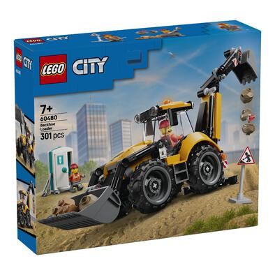 LEGO樂高城市系列 黃色反鏟裝載機 60480