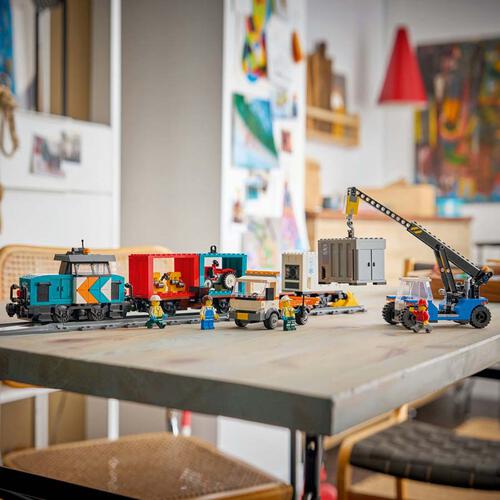LEGO City Harbor Freight Train with Crane & Truck