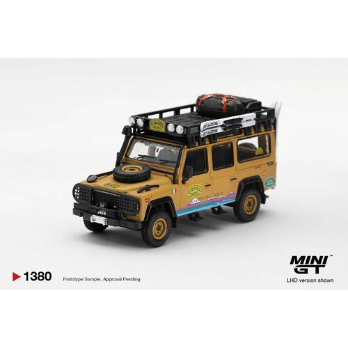 (網店預購) MINI GT Land Rover Defender 110 1998 Camel Trophy Tierra del Fuego CT.24 Italy / Blister Packaging (預計2027年3月發貨)