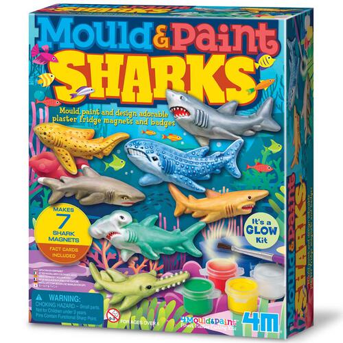 4M Mould & Paint Glow-In-The-Dark Sharks