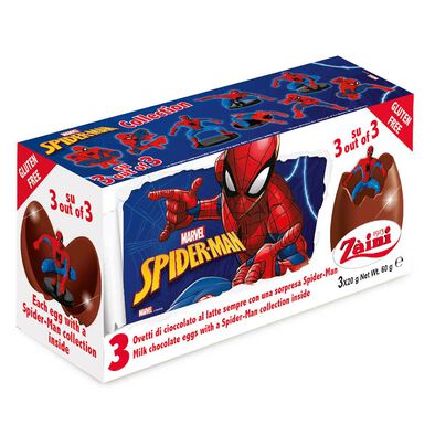 Zaini Disney Spider-Man Milk Chocolate Eggs Tripack - Assorted