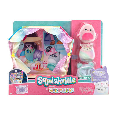 Squishmallows Squishville Medium Soft Playset (Slumber Party Deluxe Play Scene)