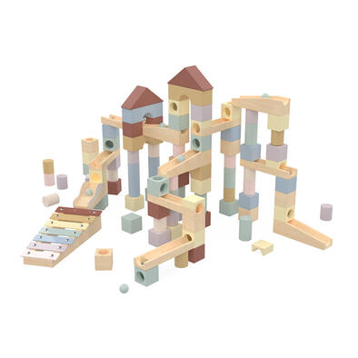 playpop 100件木製滾珠軌道套裝