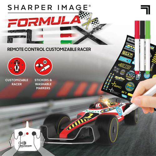 Sharper Image  Toy RC Formula Flex Racer Doodle - Red and White