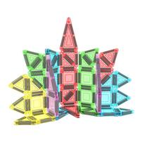 Picassotiles 50pc Nano Magnetic Building Tiles Construction Set With Pencil Box