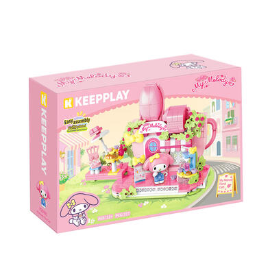 Qman Keepplay My Melody 粉紅休閒咖啡館造型積木